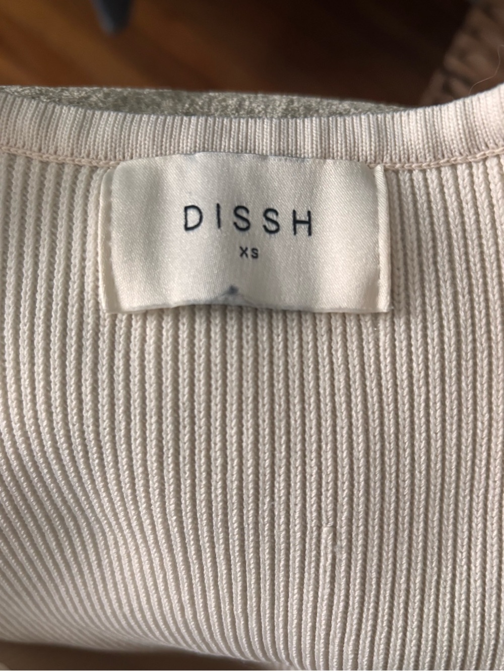 DISSH Cream Ribbed Sweetheart Neck Tank Top - Picture 3 of 4